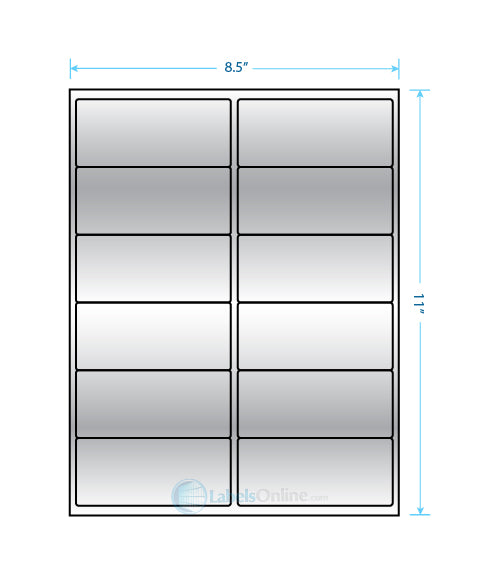 4" x 1.75" - 12 up - Silver Foil