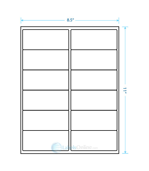 4" x 1.75" - 12 up - White Polyester