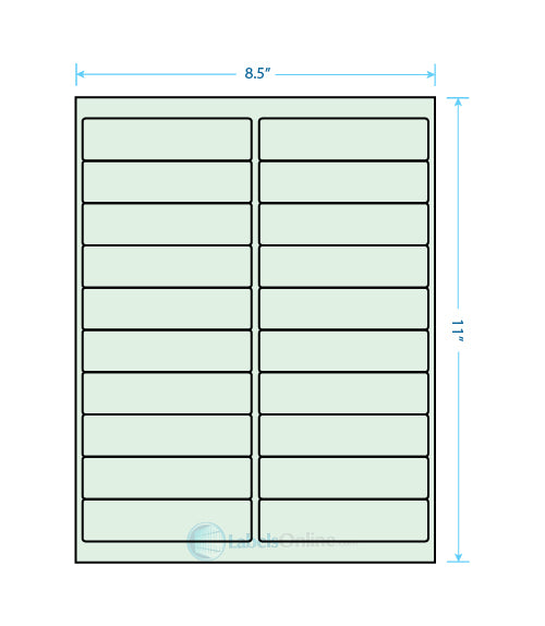 4" x 1" Barcode Labels - 20 up - Pastel Green