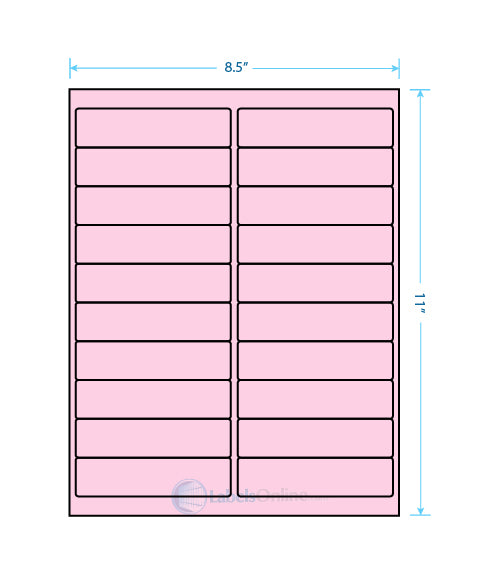 4" x 1" Barcode Labels - 20 up - Pastel Pink