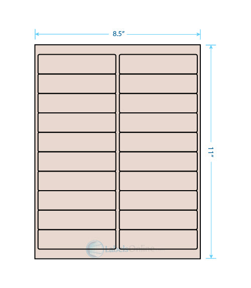 4" x 1" Barcode Labels - 20 up - Pastel Tan