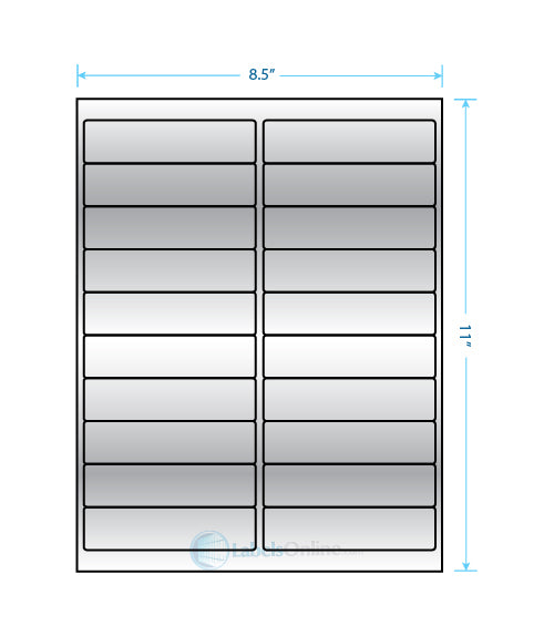 4" x 1" Barcode Labels - 20 up - Silver Foil