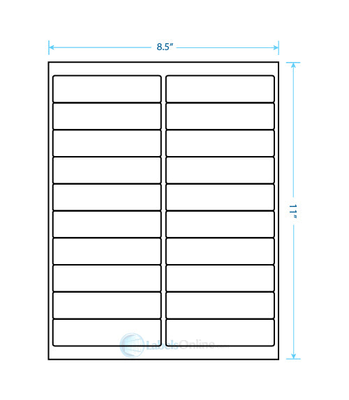 4" x 1" Barcode Labels - 20 up - White Polyester