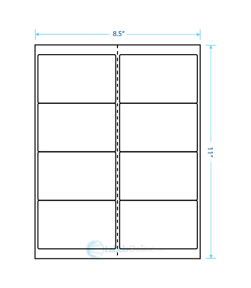 4" x 2.5" - 8 up - Opaque/Blockout