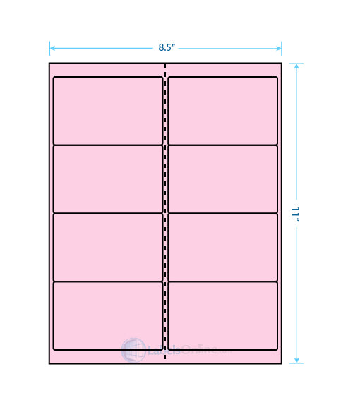 4" x 2.5" - 8 up - Pastel Pink