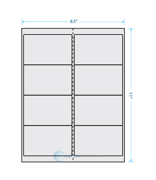 4" x 2.5" sheet labels, 8 per sheet, recycled