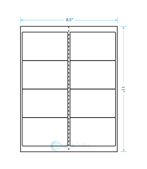 4" x 2.5" - 8 up - White Polyester