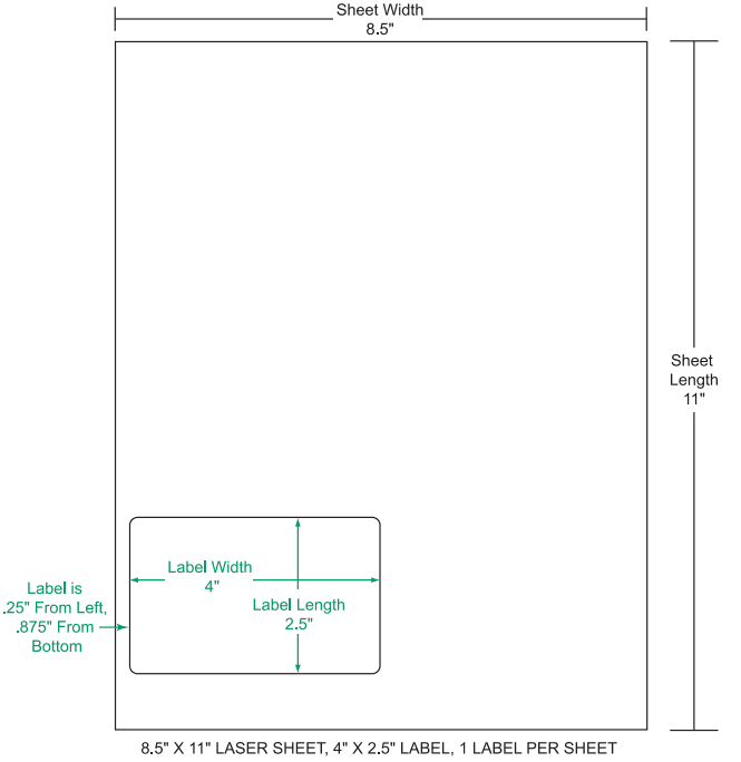 4" x 2.5" Integrated Labels; 1 up (1,500 sheets/case)