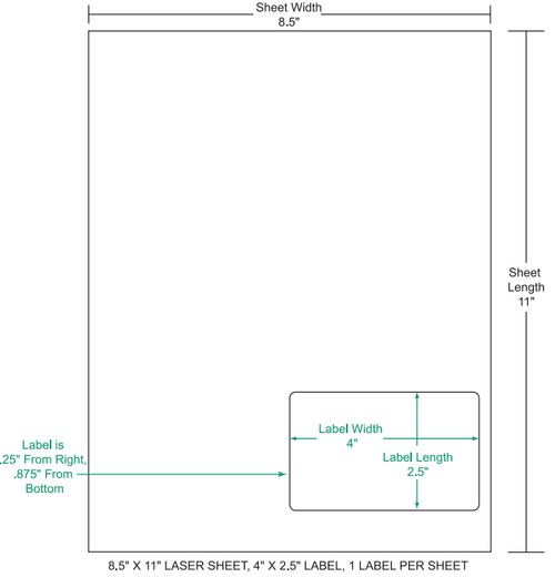 4" x 2.5" Integrated Labels; 1 up (1,500 sheets/case)