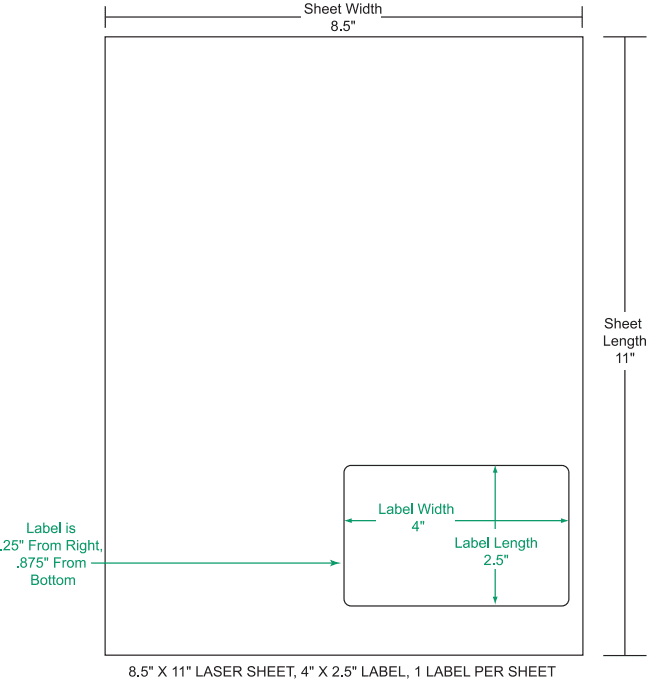 4" x 2.5" Integrated Labels; 1 up (1,500 sheets/case)