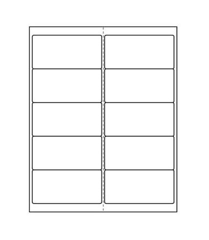 4" x 2" Laser/Inkjet Labels; 10 up; Vertical Perf (10,000 labels/case) - Standard White Matte
