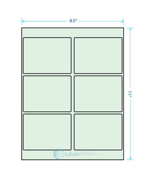 4" x 3.25" - 6 up - Pastel Green