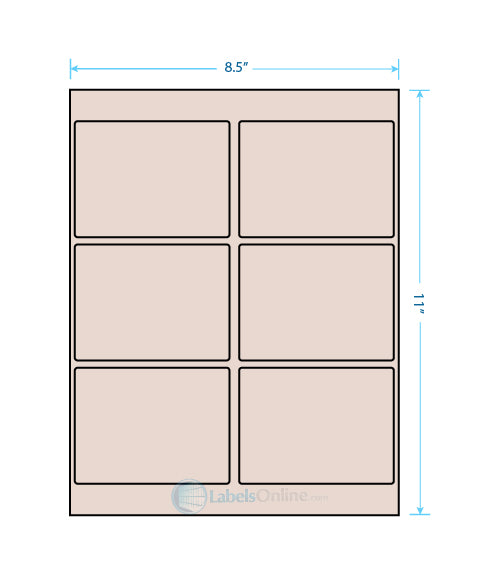 4" x 3.25" - 6 up - Pastel Tan
