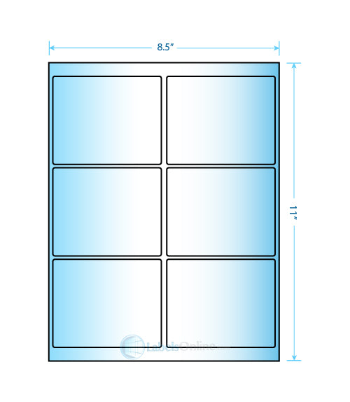 4" x 3.33" Barcode Labels - 6 up - High Gloss