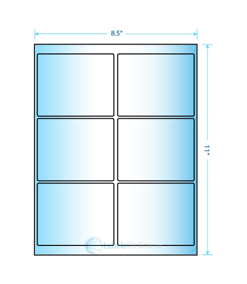 4" x 3.33" Barcode Labels - 6 up - Mid Gloss