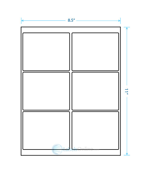 4" x 3.33" Barcode Labels - 6 up - White Polyester