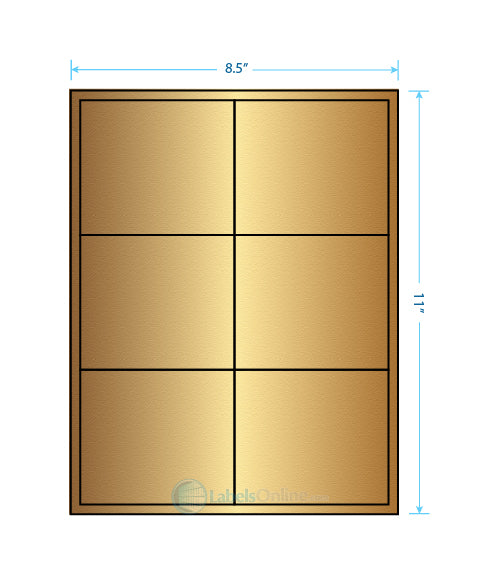 4" x 3.5" Barcode Labels - 6 up - Gold Foil