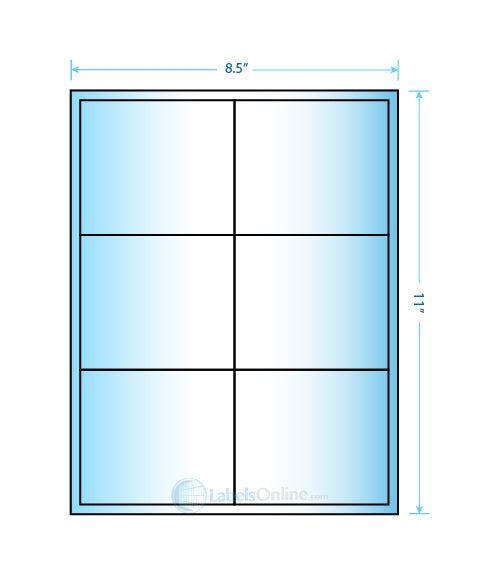 4" x 3.5" Barcode Labels - 6 up - High Gloss