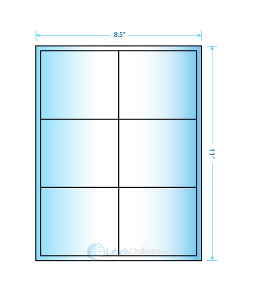 4" x 3.5" Barcode Labels - 6 up - Mid Gloss