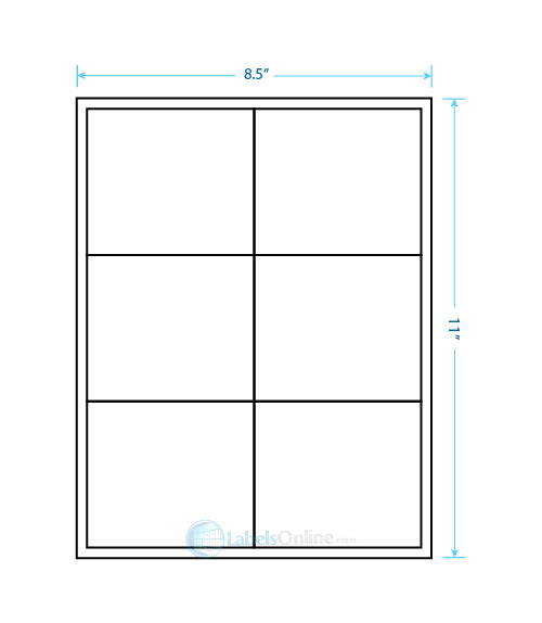 4" x 3.5" Barcode Labels - 6 up - Standard White Matte