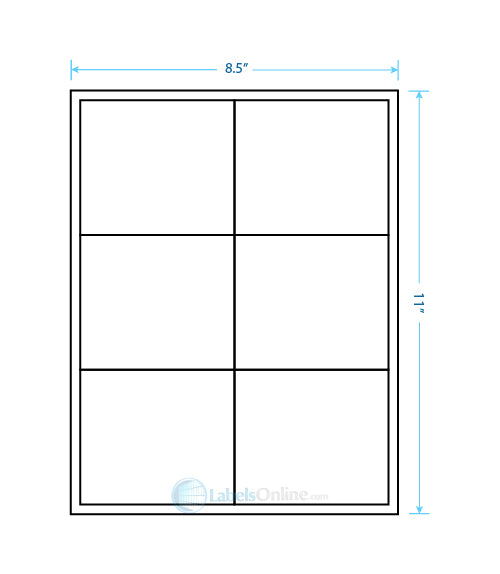 4" x 3.5" Barcode Labels - 6 up - White Polyester