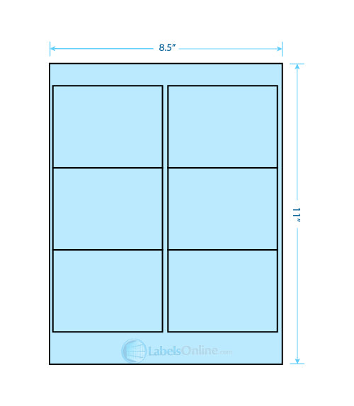 4" x 3" - 6 up - Pastel Blue