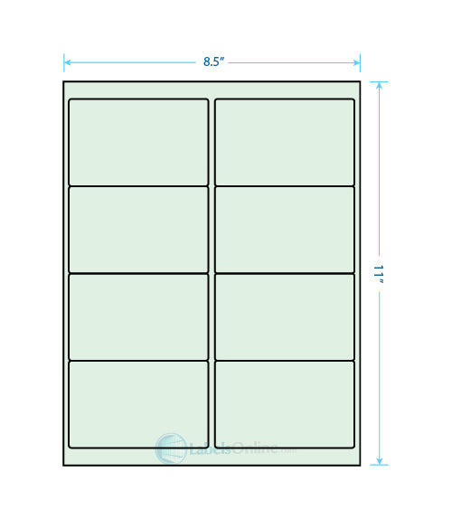 4" x 3" - 6 up - Pastel Green