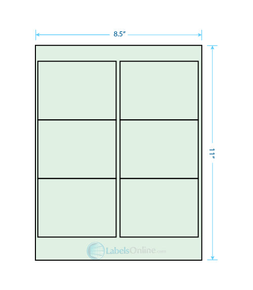 4" x 3" - 6 up - Pastel Green