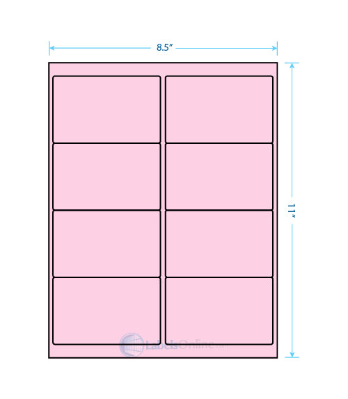 4" x 3" - 6 up - Pastel Pink