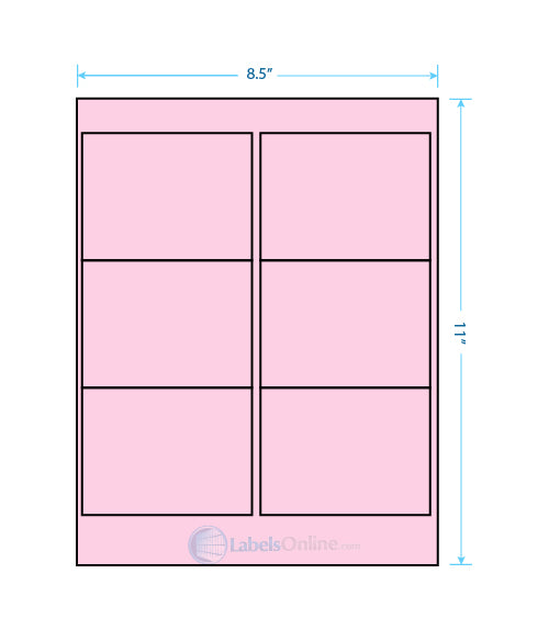 4" x 3" - 6 up - Pastel Pink
