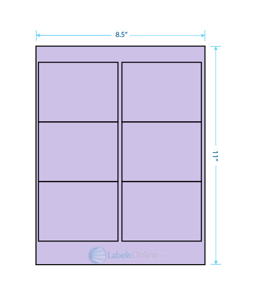 4" x 3" - 6 up - Pastel Purple