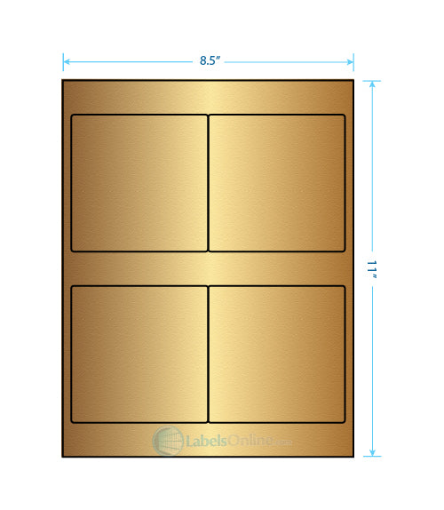 4" x 4" - 4 up - Gold Foil