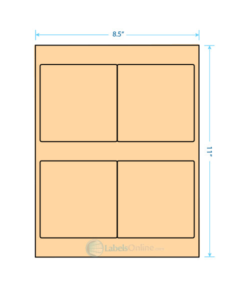 4" x 4" - 4 up - Pastel Orange