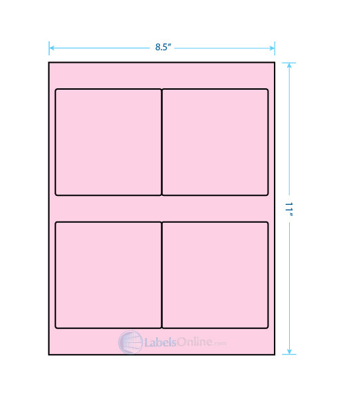 4" x 4" - 4 up - Pastel Pink