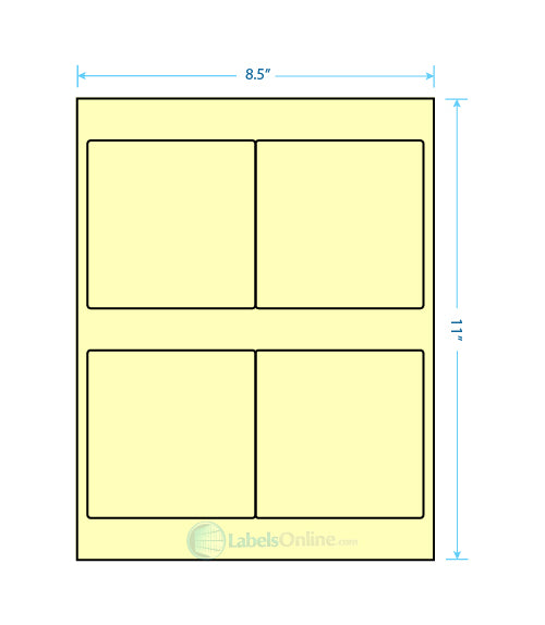 4" x 4" - 4 up - Pastel Yellow