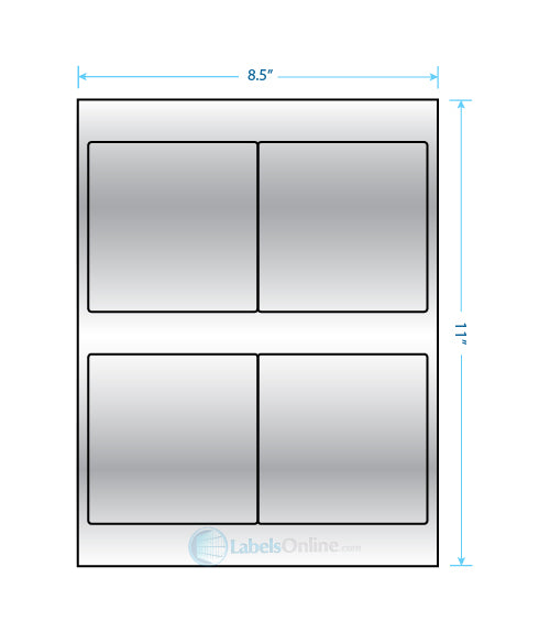 4" x 4" - 4 up - Silver Foil