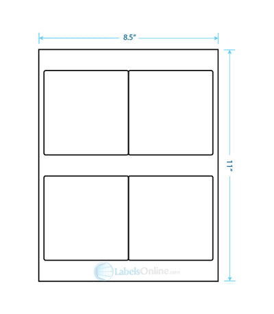 4" x 4" - 4 up - Standard White Matte