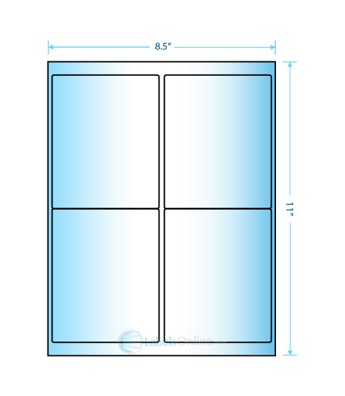 4" x 5" Barcode Labels - 4 up - High Gloss