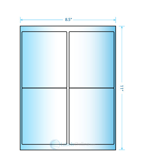 4" x 5" Barcode Labels - 4 up - Mid Gloss