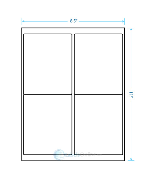 4" x 5" Barcode Labels - 4 up - Opaque/Blockout
