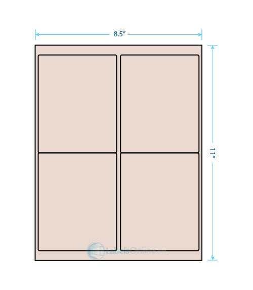 4" x 5" Barcode Labels - 4 up - Pastel Tan