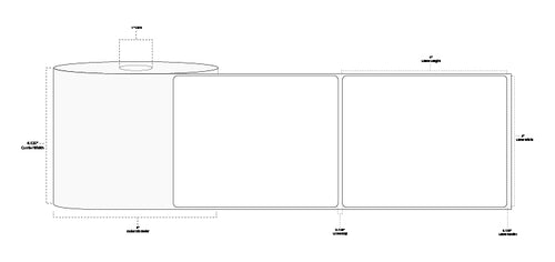 4" x 5" Premium Direct Thermal Paper Label; Perforated; 1" Core; 5" OD; 12 Rolls/carton (565 Labels/roll)