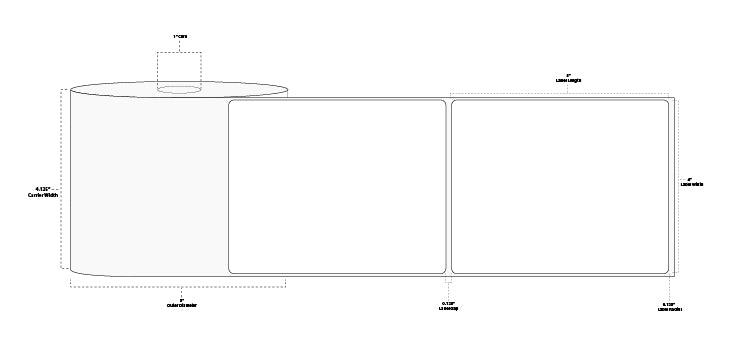 4" x 5" Premium Direct Thermal Paper Label; Perforated; 1" Core; 5" OD; 12 Rolls/carton (565 Labels/roll)