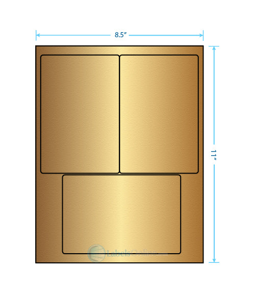 4" x 6" - 3 up - Gold Foil (Laser)