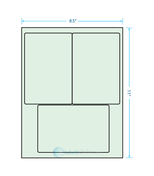 4" x 6" - 3 up - Pastel Green (Laser)