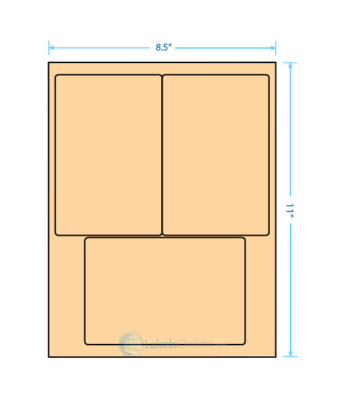 4" x 6" - 3 up - Pastel Orange (Laser)