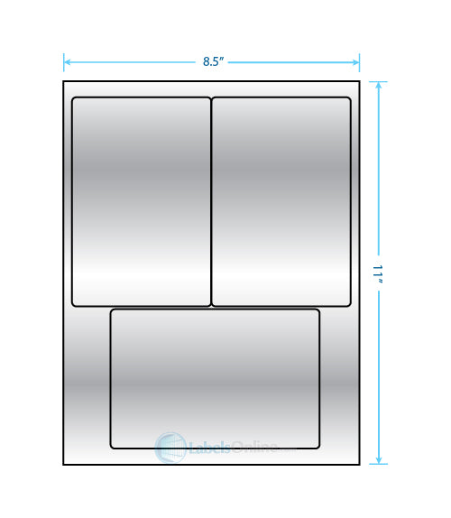 4" x 6" - 3 up - Silver Foil (Laser)