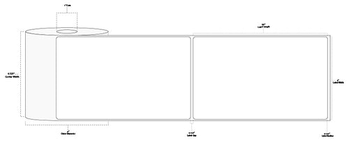 4" x 6.5" Floodcoated Direct Thermal Paper Label; Perforated; 1" Core; 4" OD; 12 Rolls/carton (230 Labels/roll) - 1505 Orange