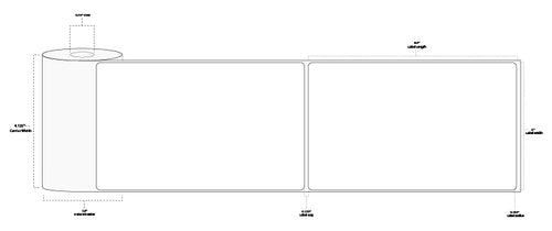 4" x 6.5" Premium Direct Thermal Paper Label; Perforated; 0.75" Core; 2.5" OD; 36 Rolls/carton (90 Labels/roll) - For Zebra Printers: QL, QL Plus Series / Datamax: RL4, RL3