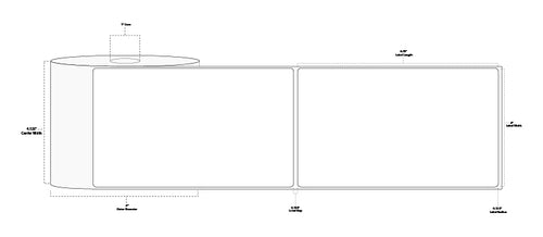 4" x 6.75" Premium Direct Thermal Paper Label; No Perf; 1" Core; 5" OD; 8 Rolls/carton (425 Labels/roll)